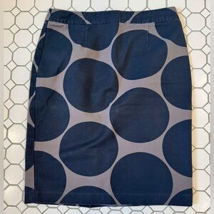 Boden Black and Taupe Circle Pencil Skirt